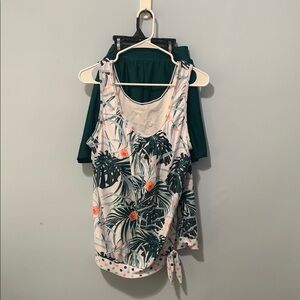 Pretty 2x floral 2pc bathing suit NWOT